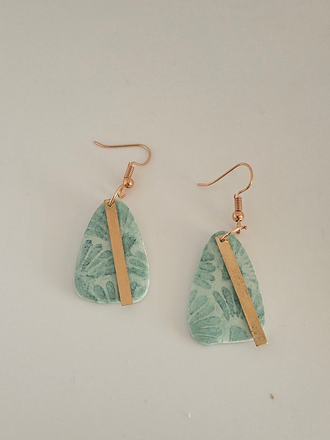 Green and gold Dangles