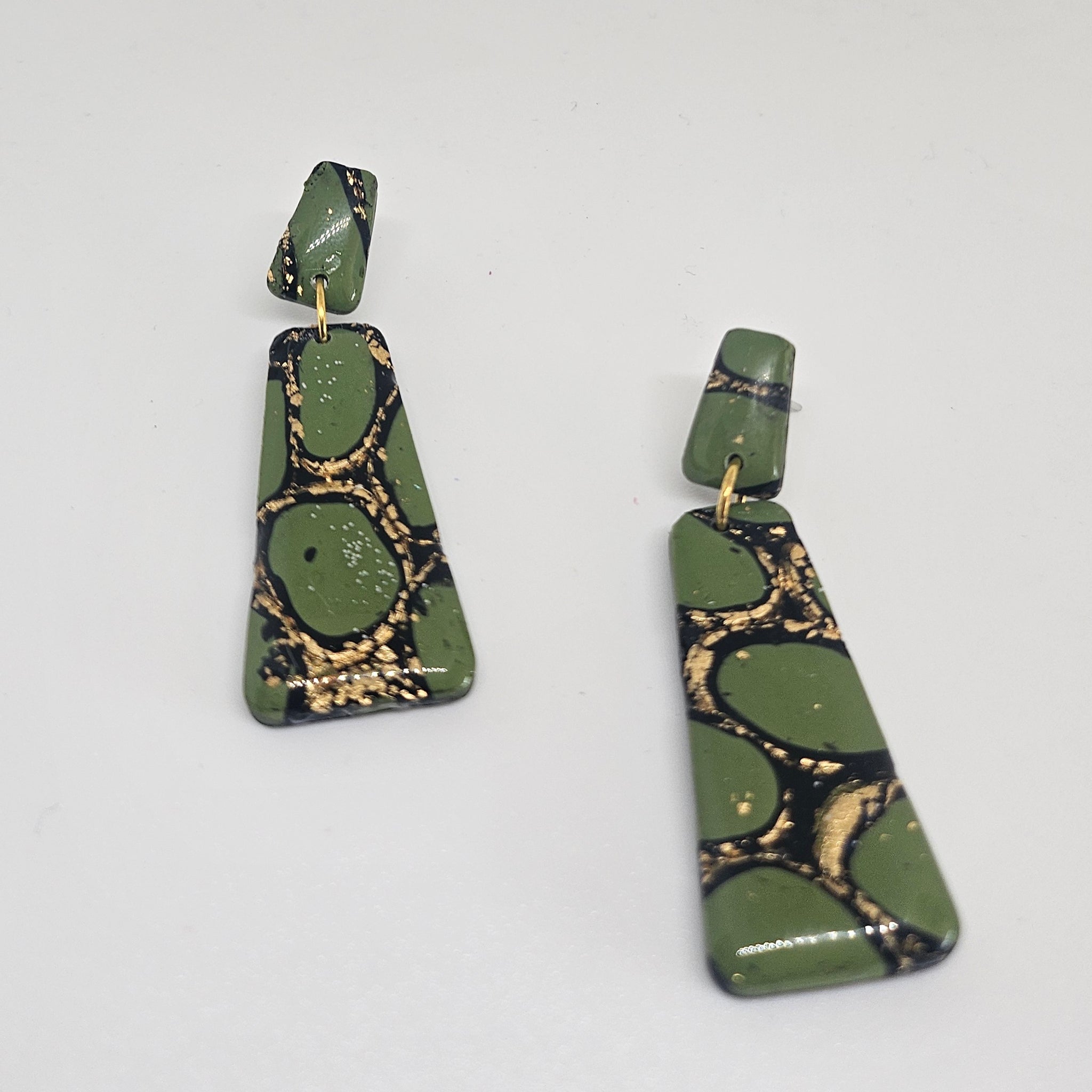 Green Black Rectangle Dangles