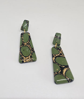 Green Black Rectangle Dangles