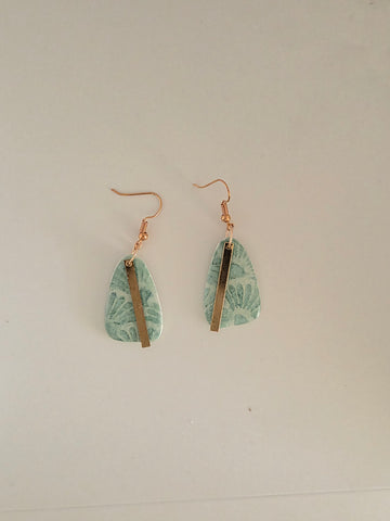 Green and gold Dangles
