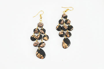 Black & Gold Chandelier Dangle Earrings