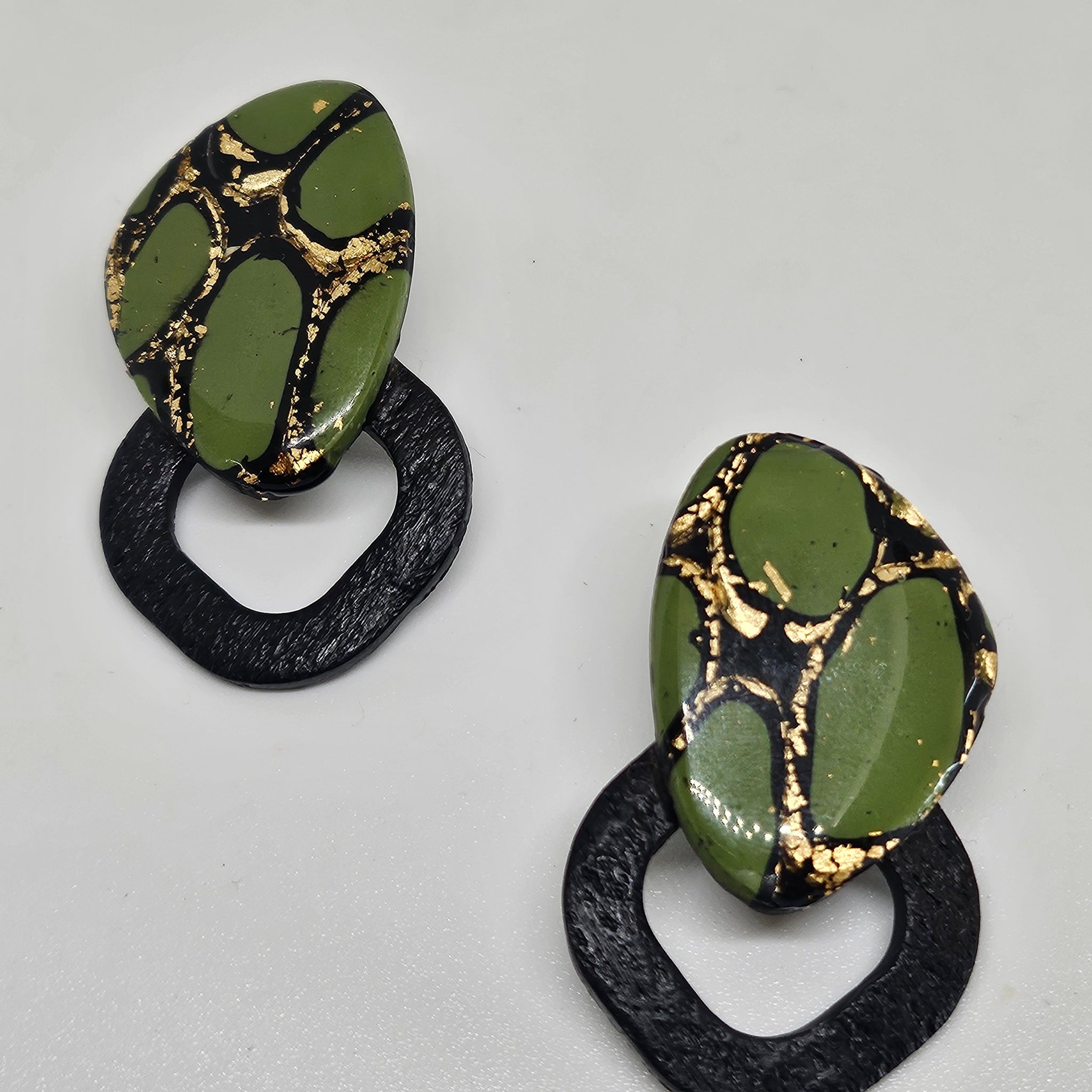 Green Black diamond Studs
