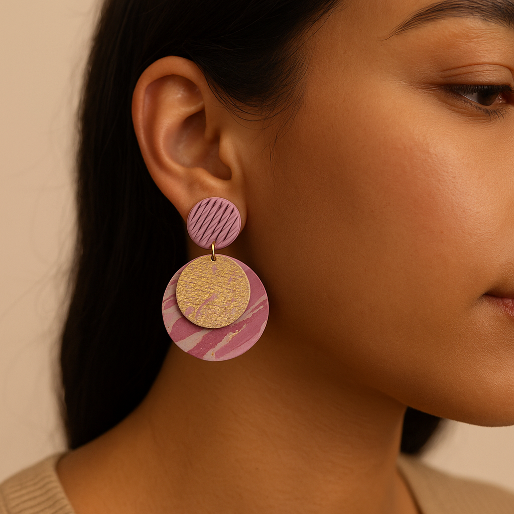 Pink Textured Dangles