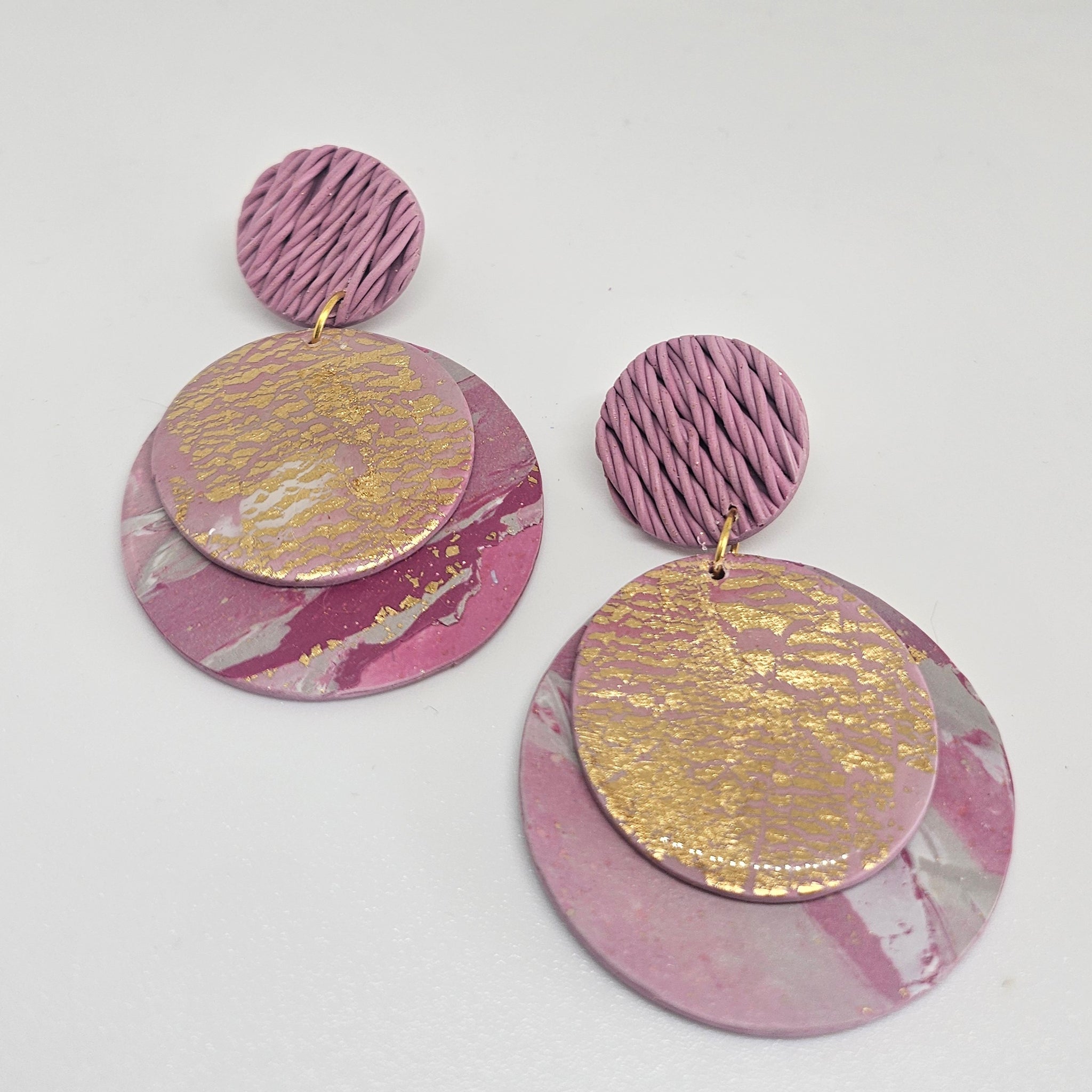 Pink Textured Dangles