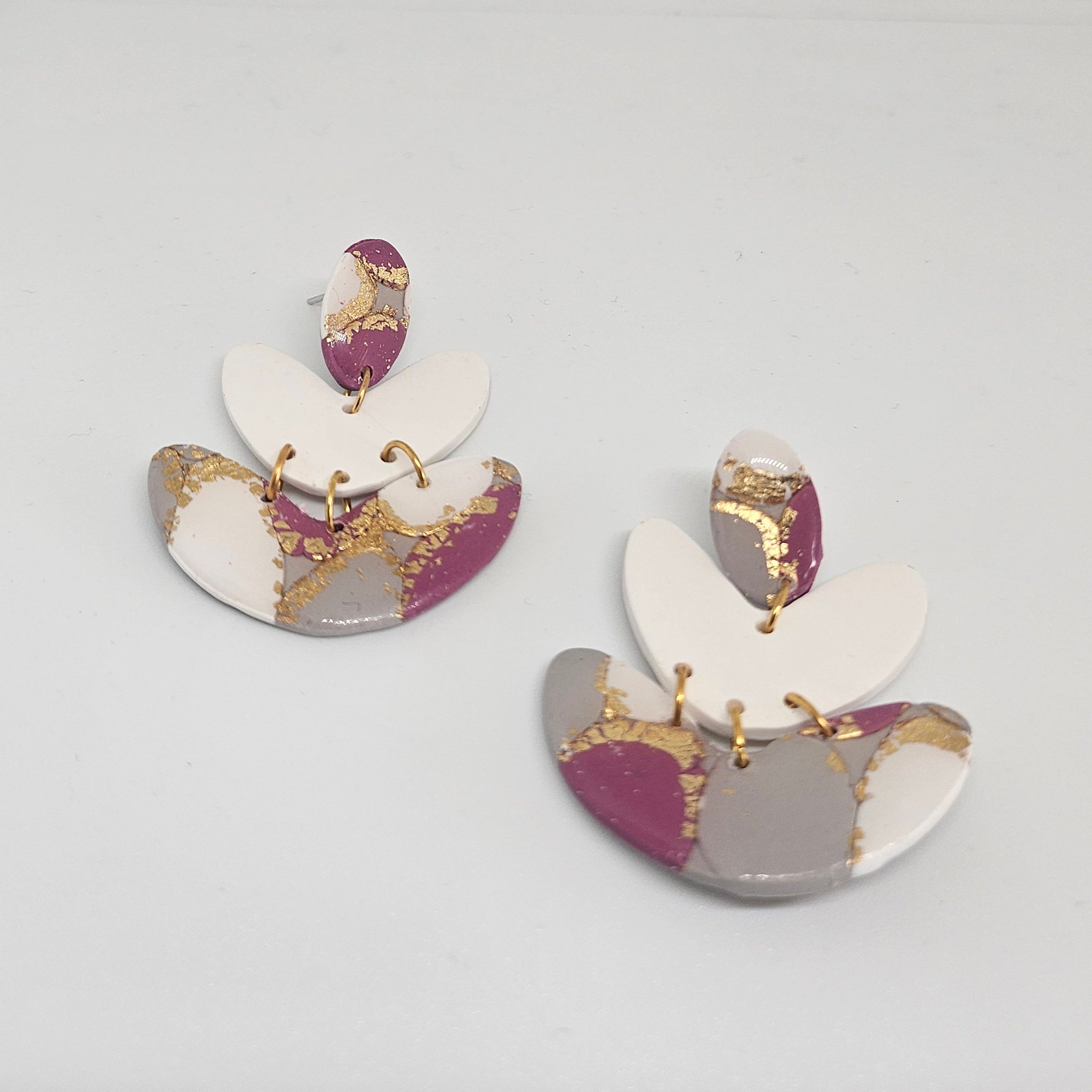 Pink layered sparkly Dangles