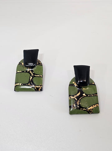 Green Black Studs